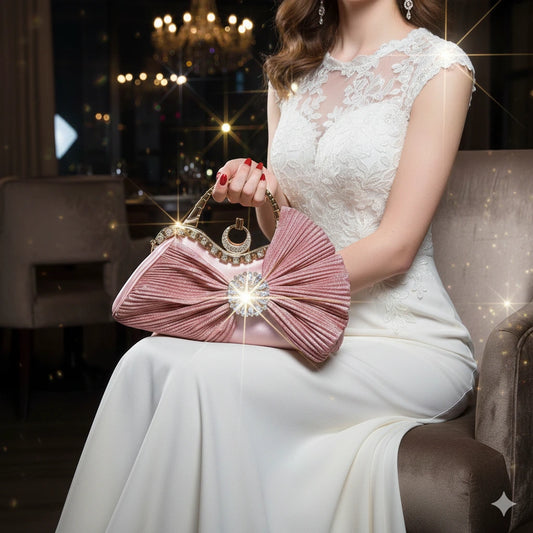 Sac à main de luxe avec nœud et diamant français pour femme élégante 2026